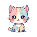 Pastel Cute Cat PNG Clipart